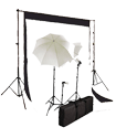 Triple Lighting Kit with Black & White Backdrops